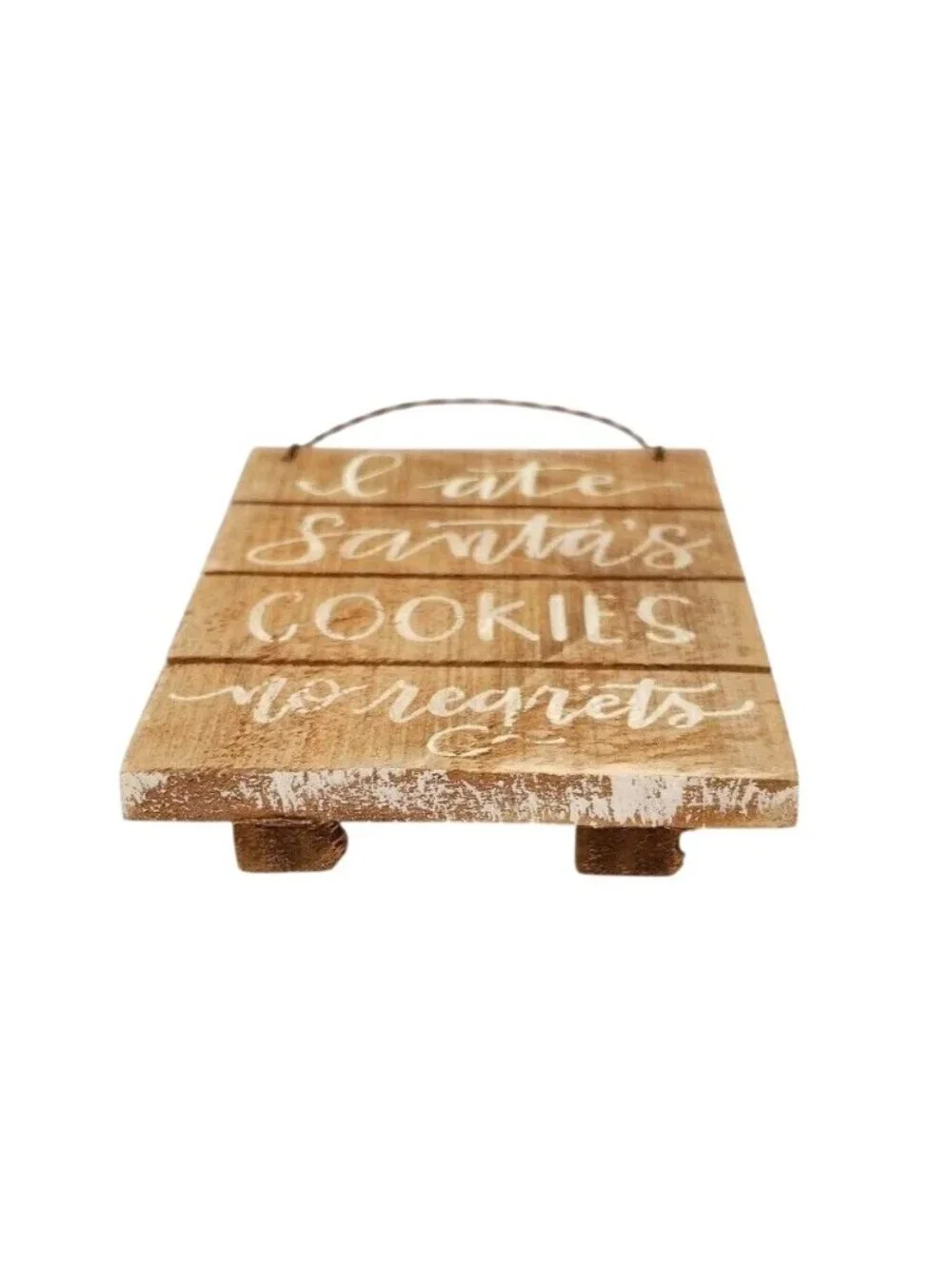 I Ate Santas Cookies No Regrets Wooden Hanging Ornament Rustic Christmas Decor
